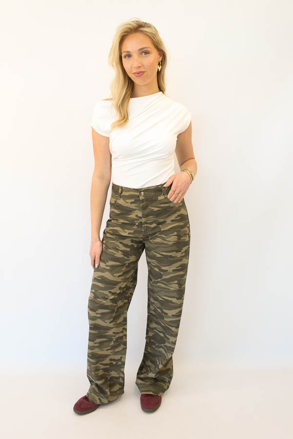 Wide leg  broek army | Izzy - Afbeelding 4