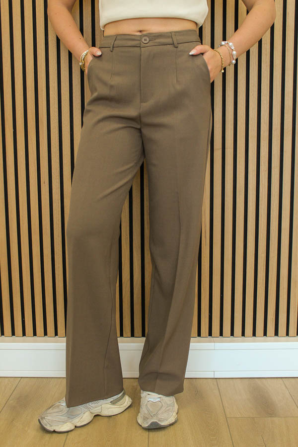 Wide leg broek bruin | Soof