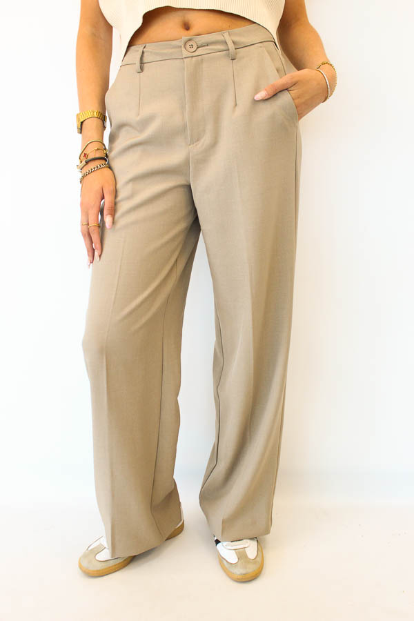 Wide leg broek zand | Soof
