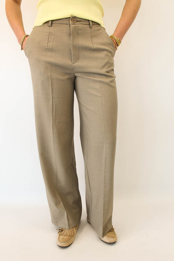 Wide leg broek zand | Soof
