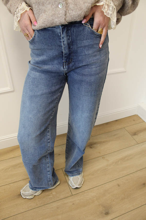 Wide leg jeans Blauw | Jette - Afbeelding 2