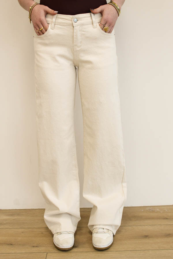 Wide leg jeans beige | Lotte