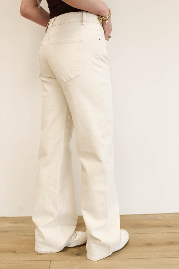 Wide leg jeans beige | Lotte - Afbeelding 2