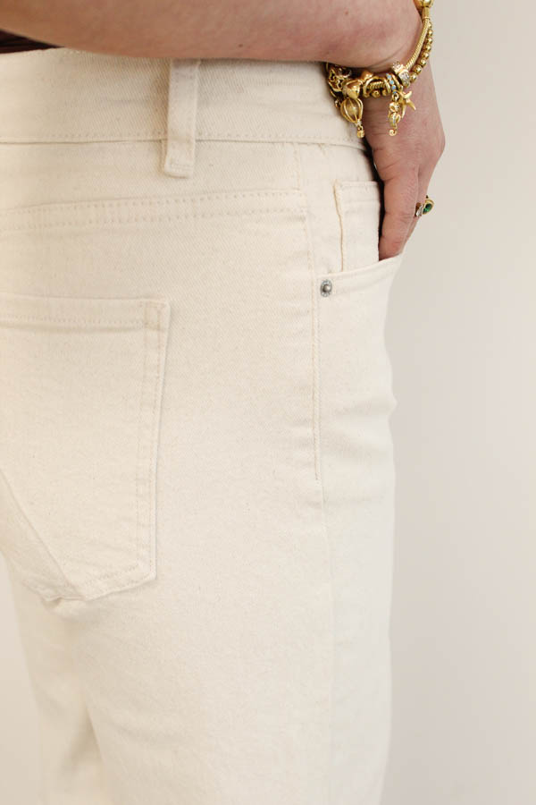 Wide leg jeans beige | Lotte - Afbeelding 3