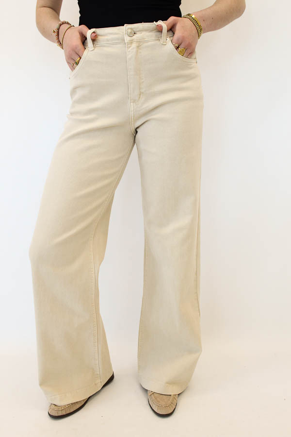 Wide leg jeans beige | Nora