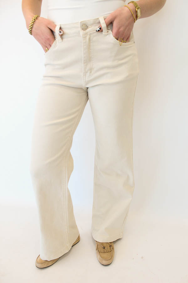 Wide leg jeans beige | Suus