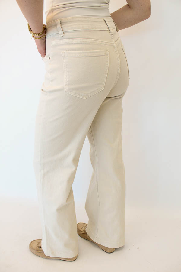 Wide leg jeans beige | Suus - Afbeelding 2