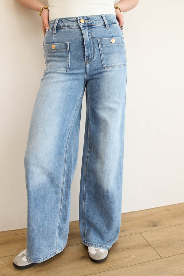 Wide leg jeans blauw | Elena