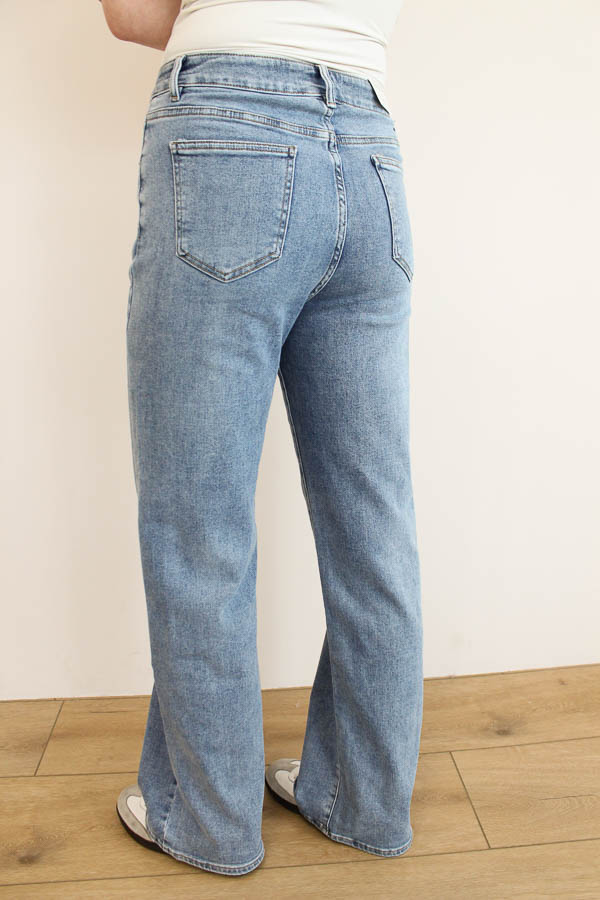 Wide leg jeans blauw | Hello Miss - Afbeelding 3