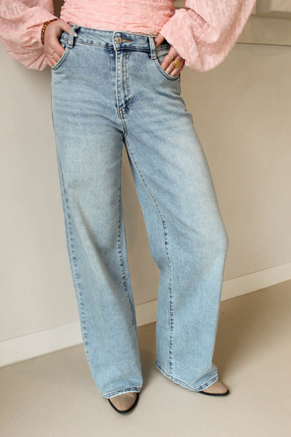 Wide leg jeans blauw | Indy