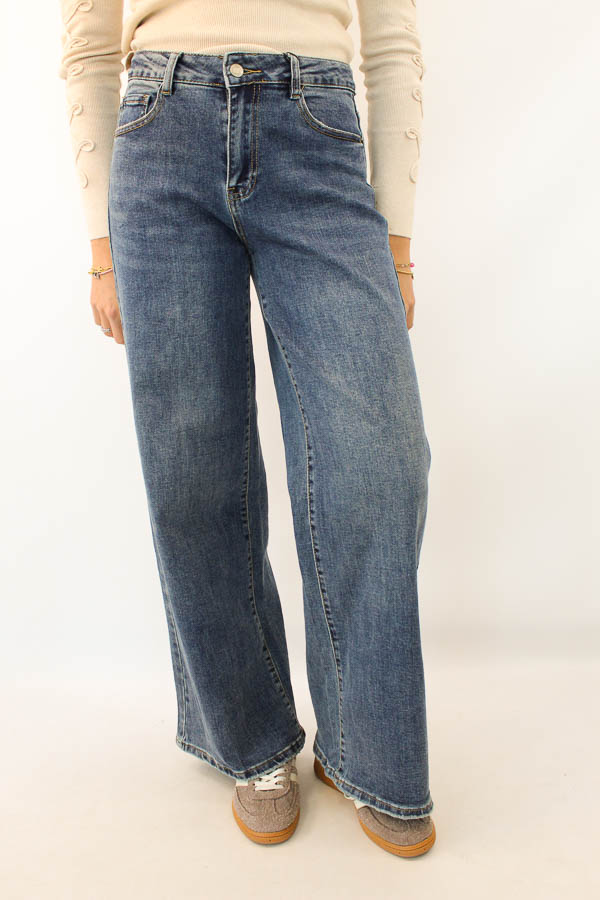 Wide leg jeans blauw | Laulie  - Afbeelding 3