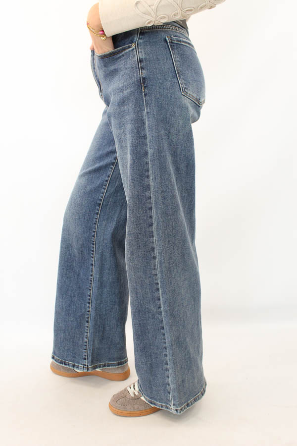 Wide leg jeans blauw | Laulie  - Afbeelding 2