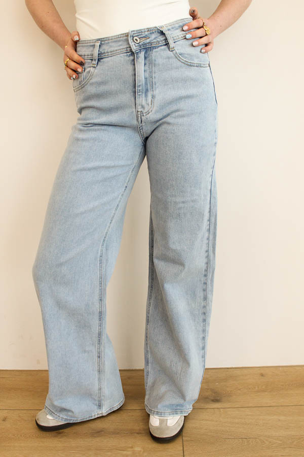 Wide leg jeans blauw | Manon 