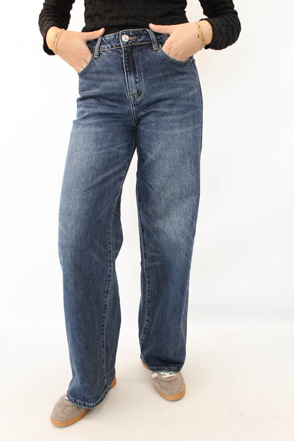 Wide leg jeans blauw | Reaven 