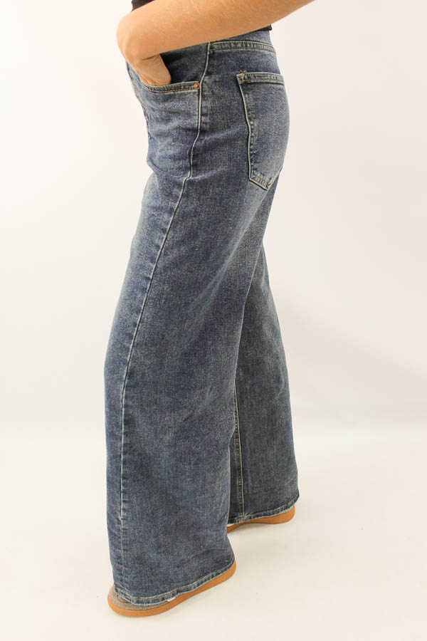 Wide leg jeans blauw | Sara - Afbeelding 2