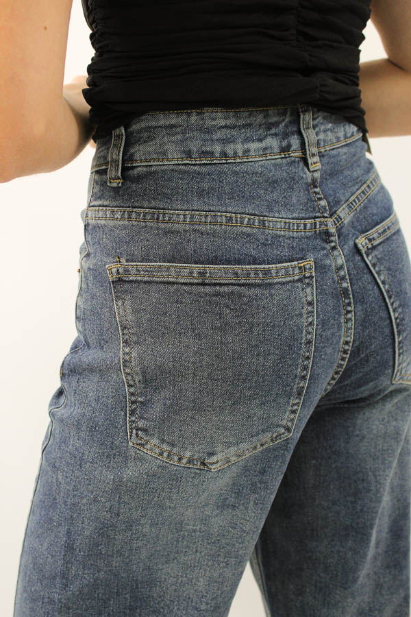 Wide leg jeans blauw | Sara - Afbeelding 3