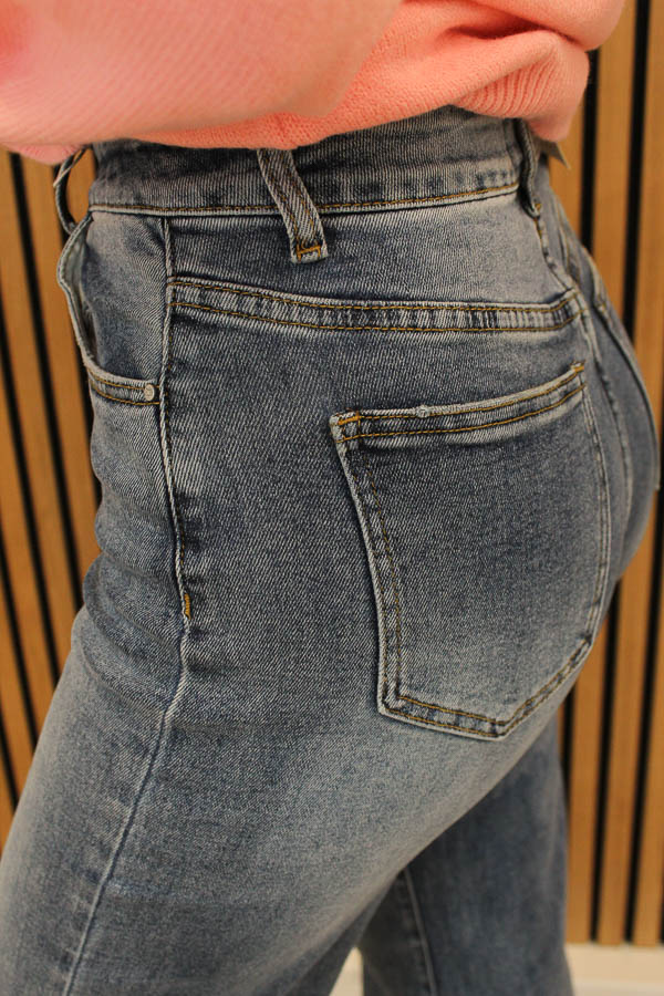 Wide leg jeans blauw | Vlinder - Afbeelding 1