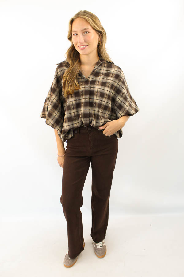 Wide leg jeans bruin | Nora - Afbeelding 2