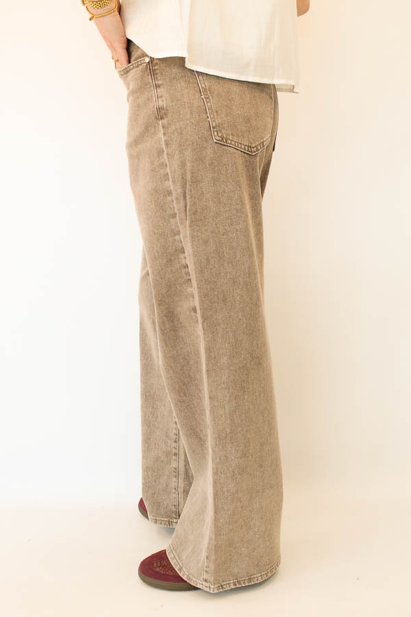 Wide leg jeans bruin | Venna - Afbeelding 2