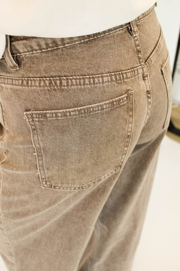 Wide leg jeans bruin | Venna - Afbeelding 3