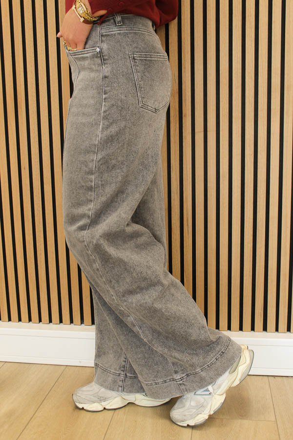 Wide leg jeans grijs | Ava - Afbeelding 2