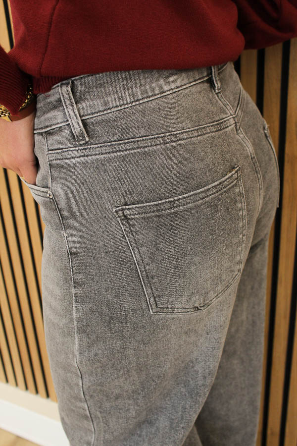 Wide leg jeans grijs | Ava - Afbeelding 4