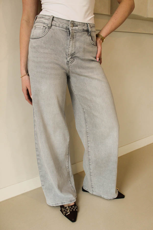 Wide leg jeans grijs | Indy