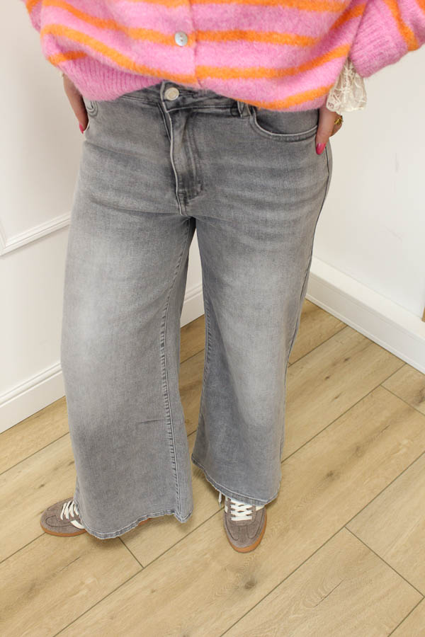 Wide leg jeans grijs | Noa - Afbeelding 4