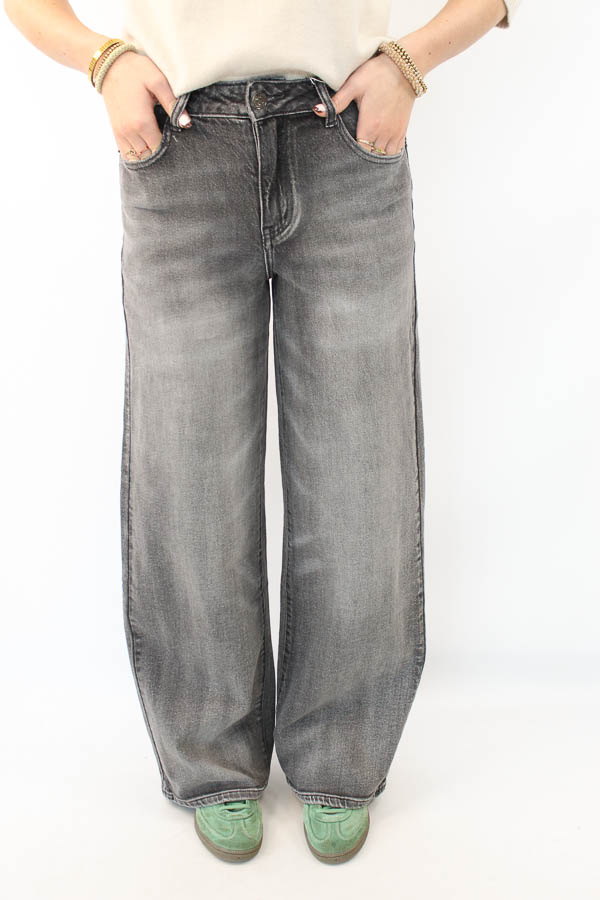 Wide leg jeans grijs | Reaven