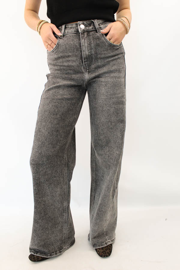 Wide leg jeans grijs | Sara