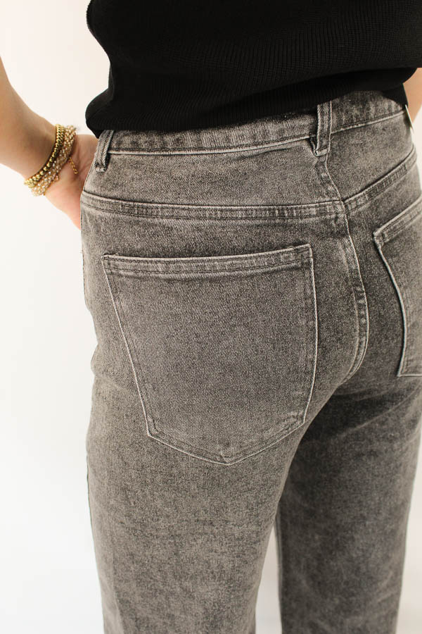 Wide leg jeans grijs | Sara - Afbeelding 4