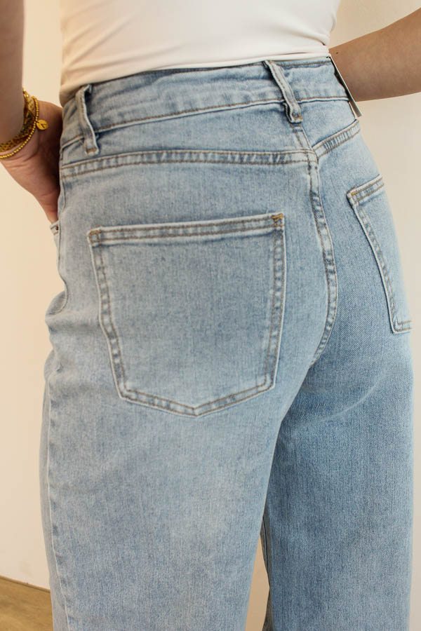 Wide leg jeans lichtblauw | Ava - Afbeelding 3