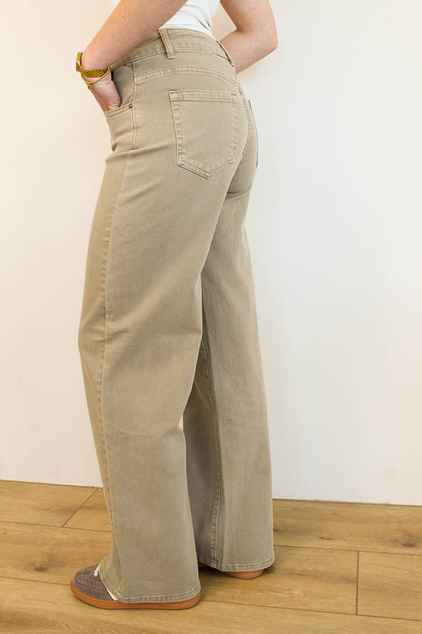 Wide leg jeans zand | Nina - Afbeelding 2