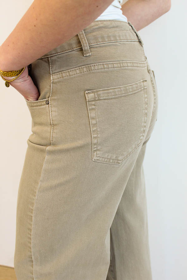 Wide leg jeans zand | Nina - Afbeelding 3