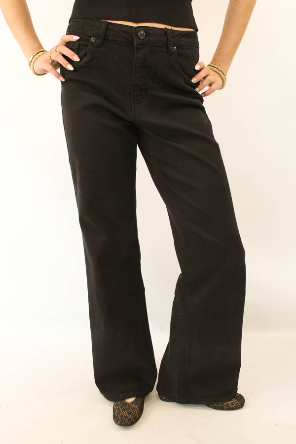 Wide leg jeans zwart | Nora