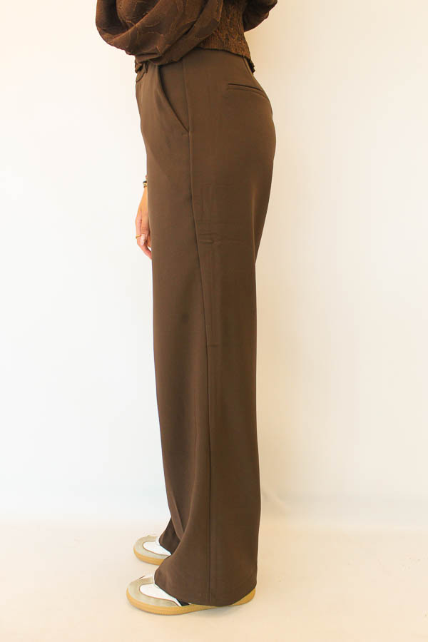 Wide leg pantalon choco    - Afbeelding 2