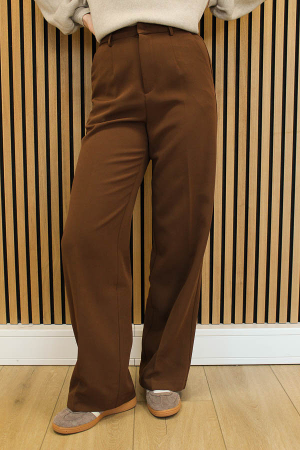 Wide leg pantalon coffee