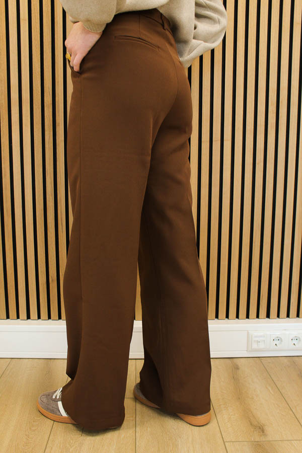 Wide leg pantalon coffee - Afbeelding 3
