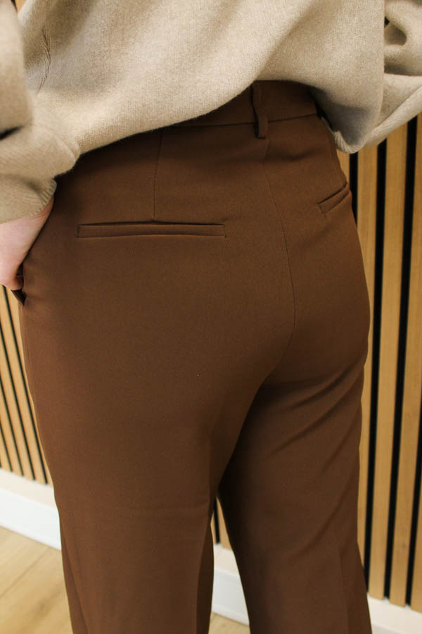 Wide leg pantalon coffee - Afbeelding 4
