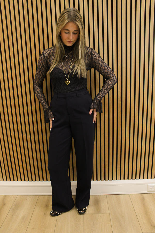 Wide leg pantalon marine - Afbeelding 3