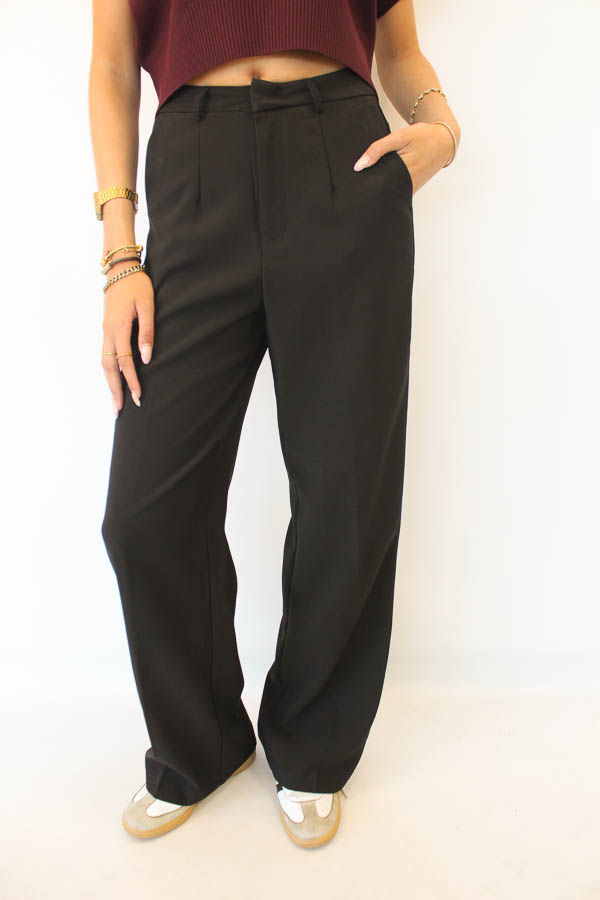 Wide leg pantalon zwart