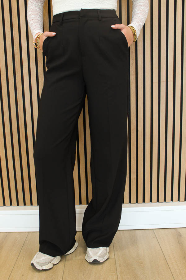 Wide leg pantalon zwart