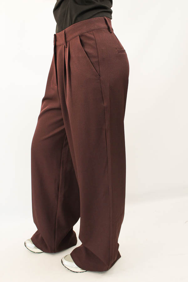 Wide pantalon burgundy | Safia  - Afbeelding 2