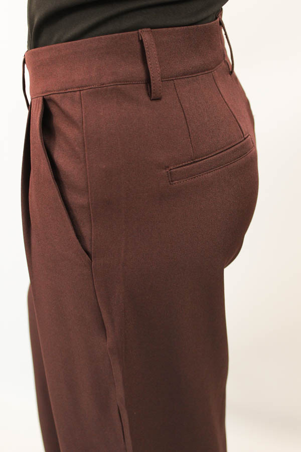 Wide pantalon burgundy | Safia  - Afbeelding 3