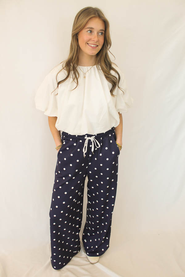 Wideleg broek stippen | Ivy - Afbeelding 3