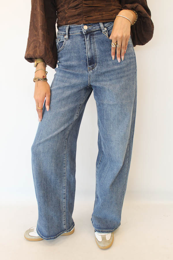 Wide leg jeans blauw | Anna
