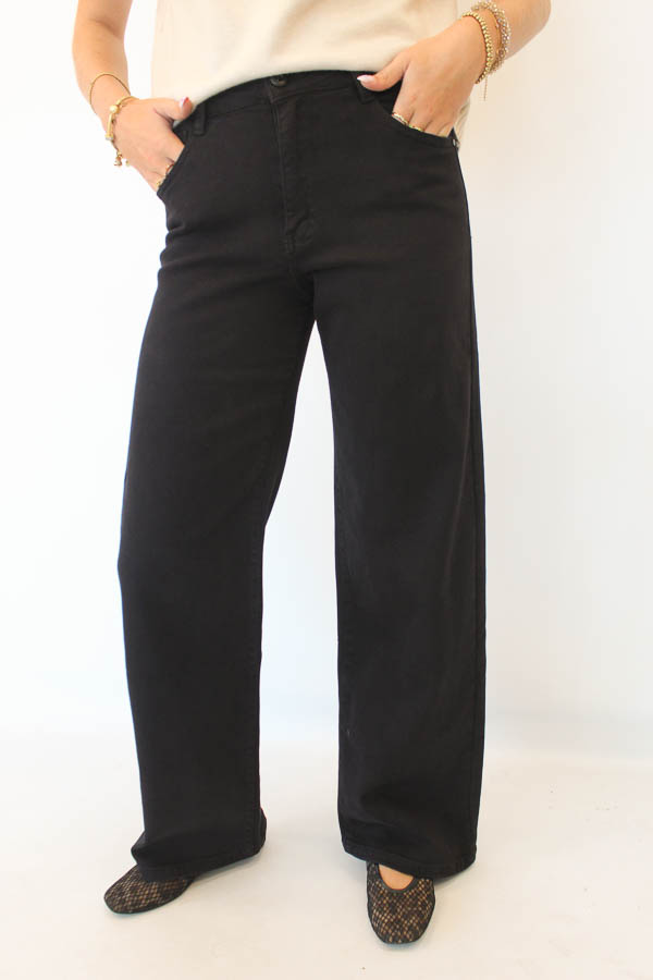 Wide leg jeans zwart | Celeste
