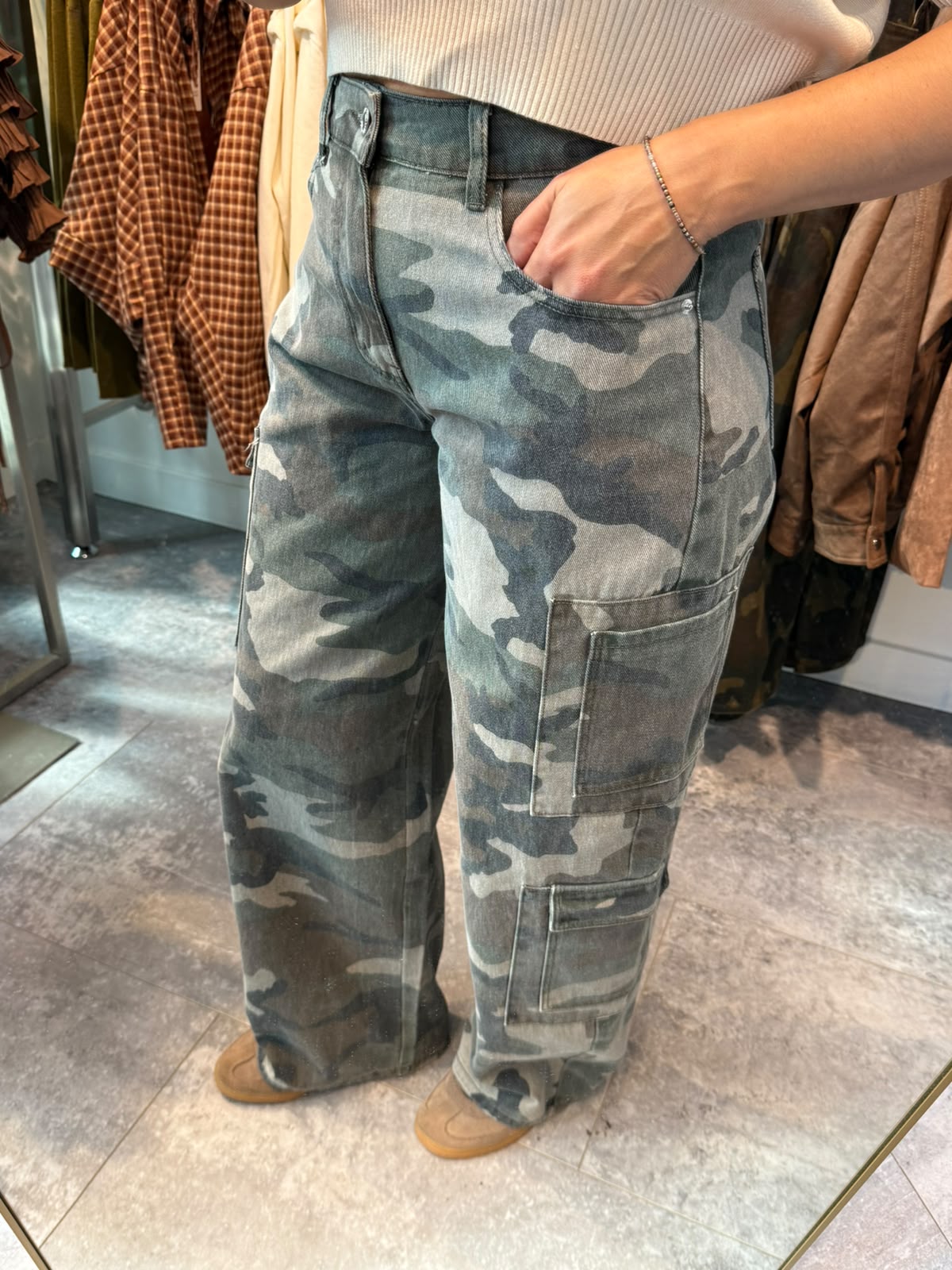 Camouflage print cargo jeans  - Afbeelding 2