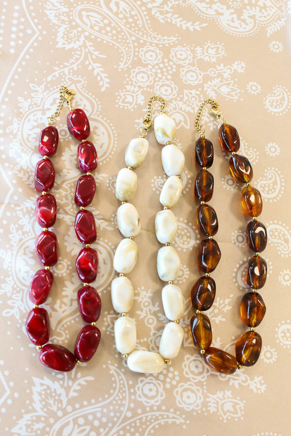 Kralen ketting bordeaux | Marble