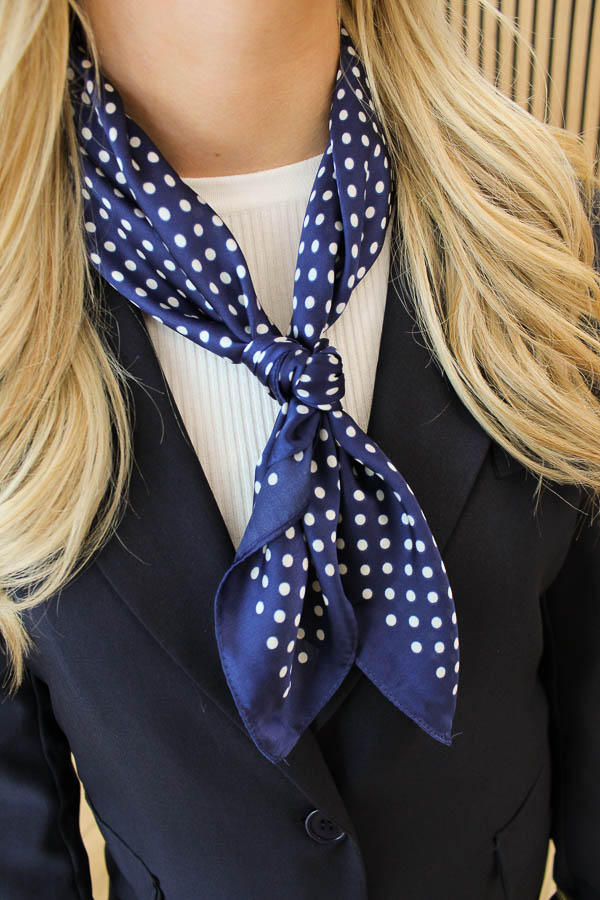 Sjaal polka dot | Navy - Afbeelding 2